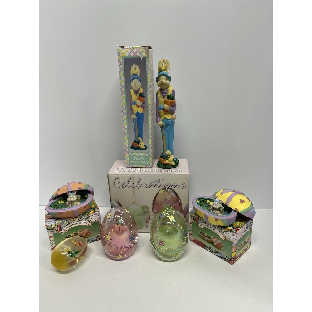 Celebrations Glass Easter Egg Votive Candle Holder And Lot Of More Easter Decor